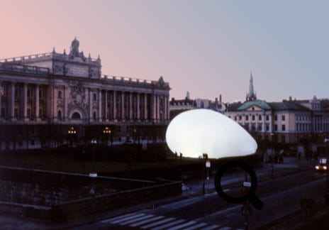 815 sqm inflatable outside the House of Parliment in Stockholm