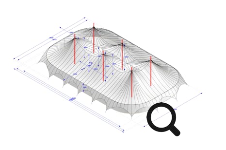 58 x 38 meter suspended event tent